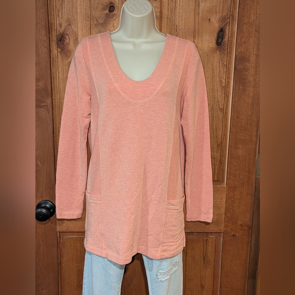 Soft Surroundings Coral Long‎ Sleeve Tunic Sweatshirt